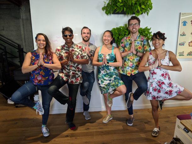 Folks dressing up for "Funky Friday" at Clever HQ